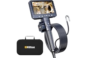 DXZtoz 10FT Articulating Borescope, Inspection Camera with 0.33in Two-Way Steering Snake Camera, Waterproof 1080P Endoscope with Light for Mechanics Electriction Wall Pipe Inspection