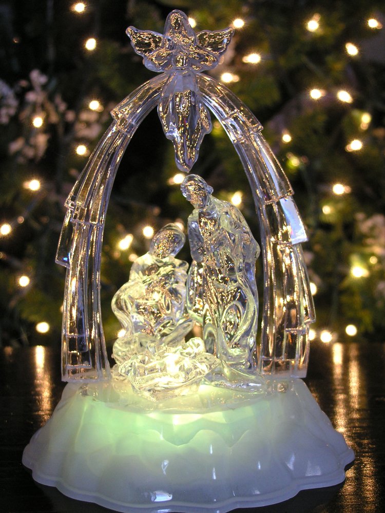 Buy BANBERRY DESIGNS Lighted LED Nativity Scene with Angel Christmas