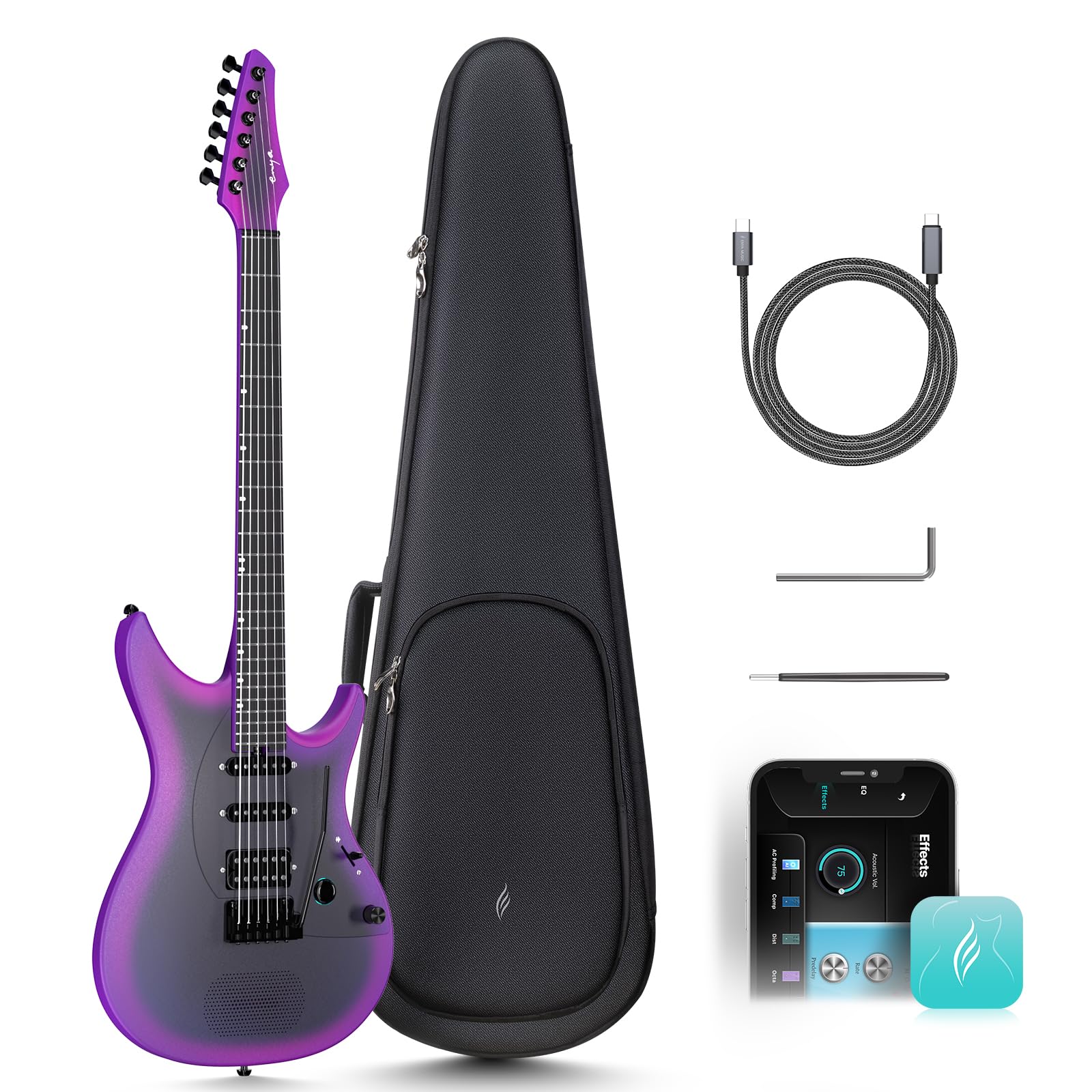 Photo 1 of *****PARTS ONLY*****Enya Electric Guitar Inspire 39" Smart Electric Carbon Fiber Guitarra with 15W Wireless Speaker, 20 Distinct Tones, Onboard Presets, Charging Cable, Adjusting Wrench, and Gig Bag