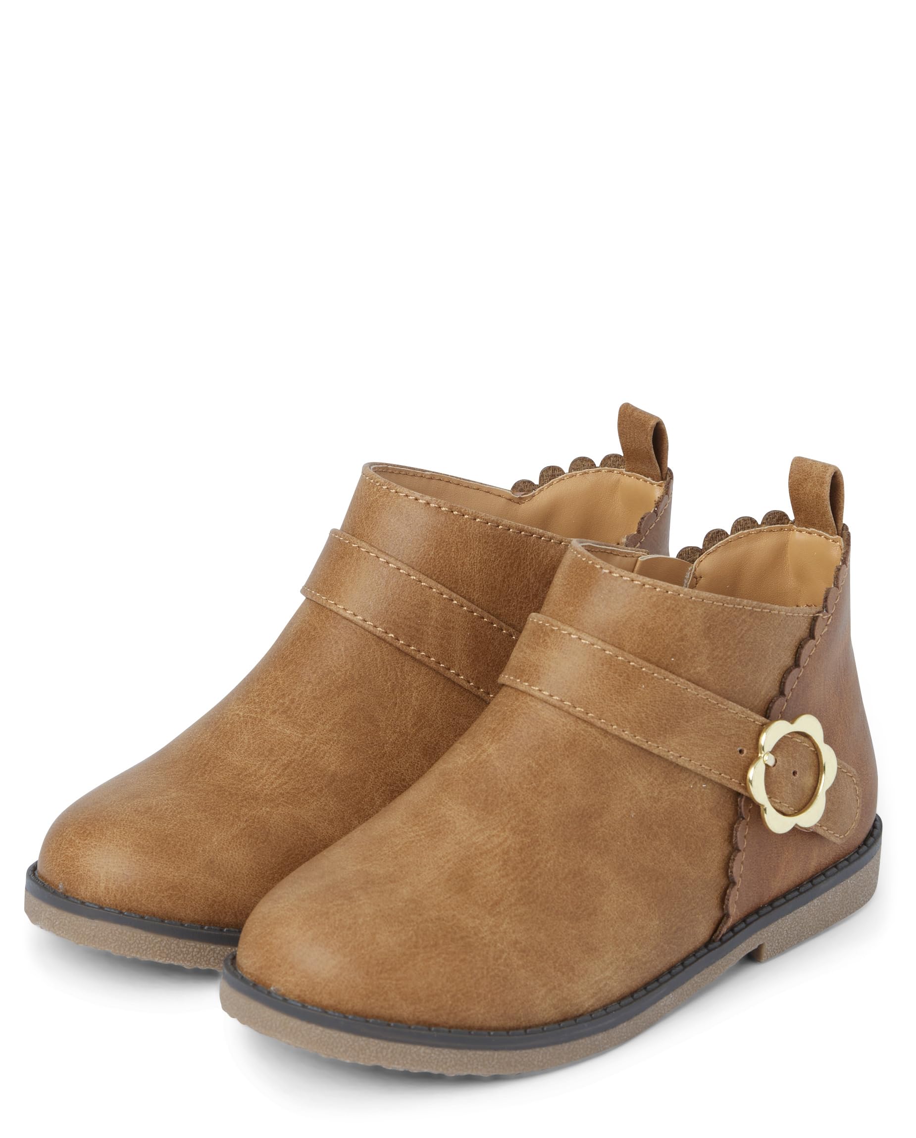 Gymboree Girls And Toddler Faux Leather Booties Ankle Boot, Tan, 13 Little Kid US