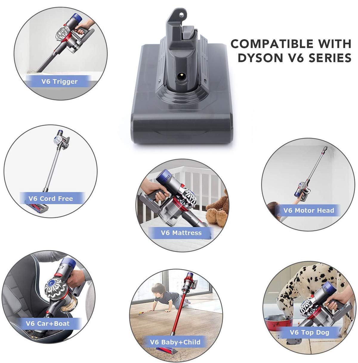 Prawnhz Replacement Battery 3500 Mah For Dyson V6 Series Dc62 Dc58 Dc59 Dc61 Dc72 Dc74 Sv03 Sv 04 Sv05 Sv06 Sv07 Sv09 Etc Buy Online In Colombia At Desertcart