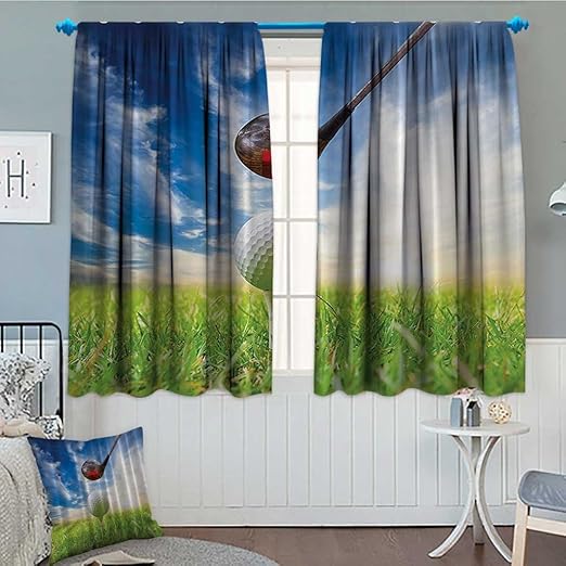 Amazon Com Golf Masculine Blackout Window Curtain Sports Clubs