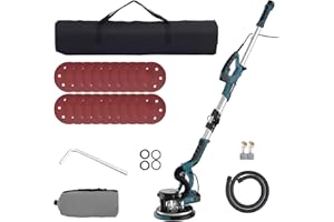 OKSTENCK Electric Drywall Sander with Vacuum with Vacuum Dust Collector ，LED Light,Telescopic Handle，20 Sanding Discs