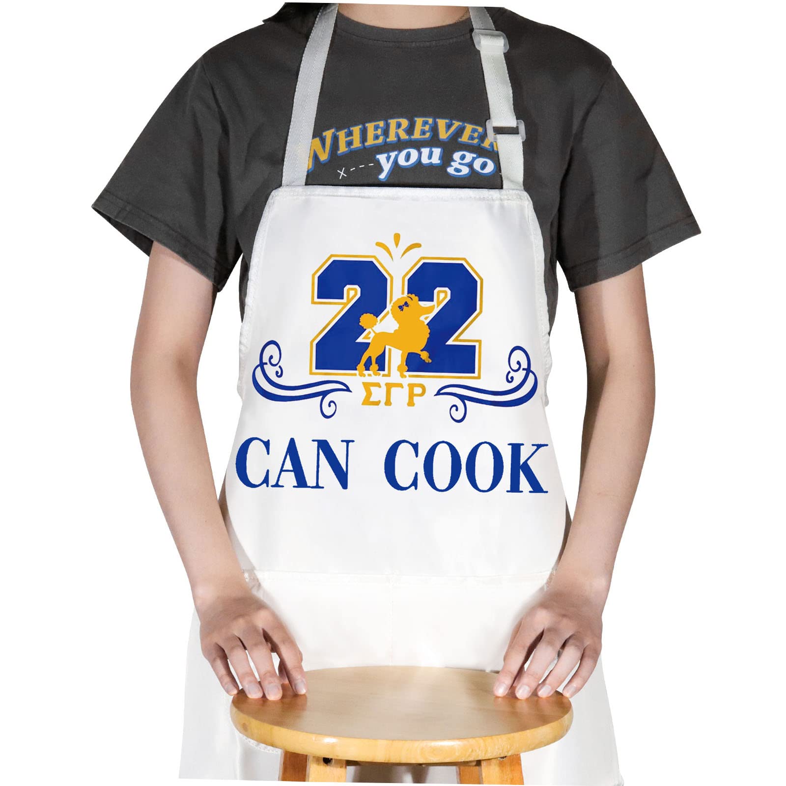 WZMPA Sorority Sister Kitchen Apron 1922 Sorority Paraphernalia Gift Greek Sorority Adjustable Apron For Baking Grilling, Can Cook Apron, Medium