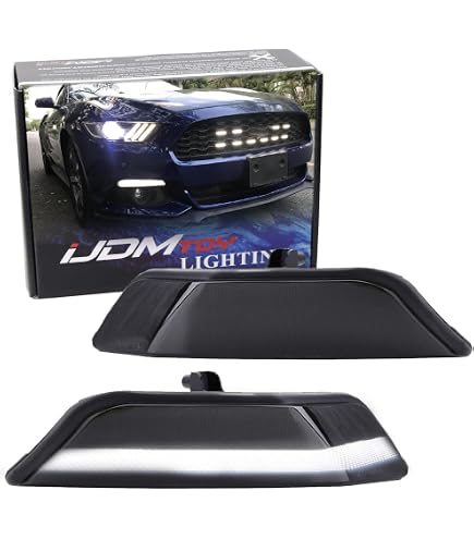 thumbnail interactive-video image 1 of Smoked Lens 36-SMD Red LED Bumper Reflector Lights For 2015-2017 Ford Mustang – IJDMTOY 1 of 5