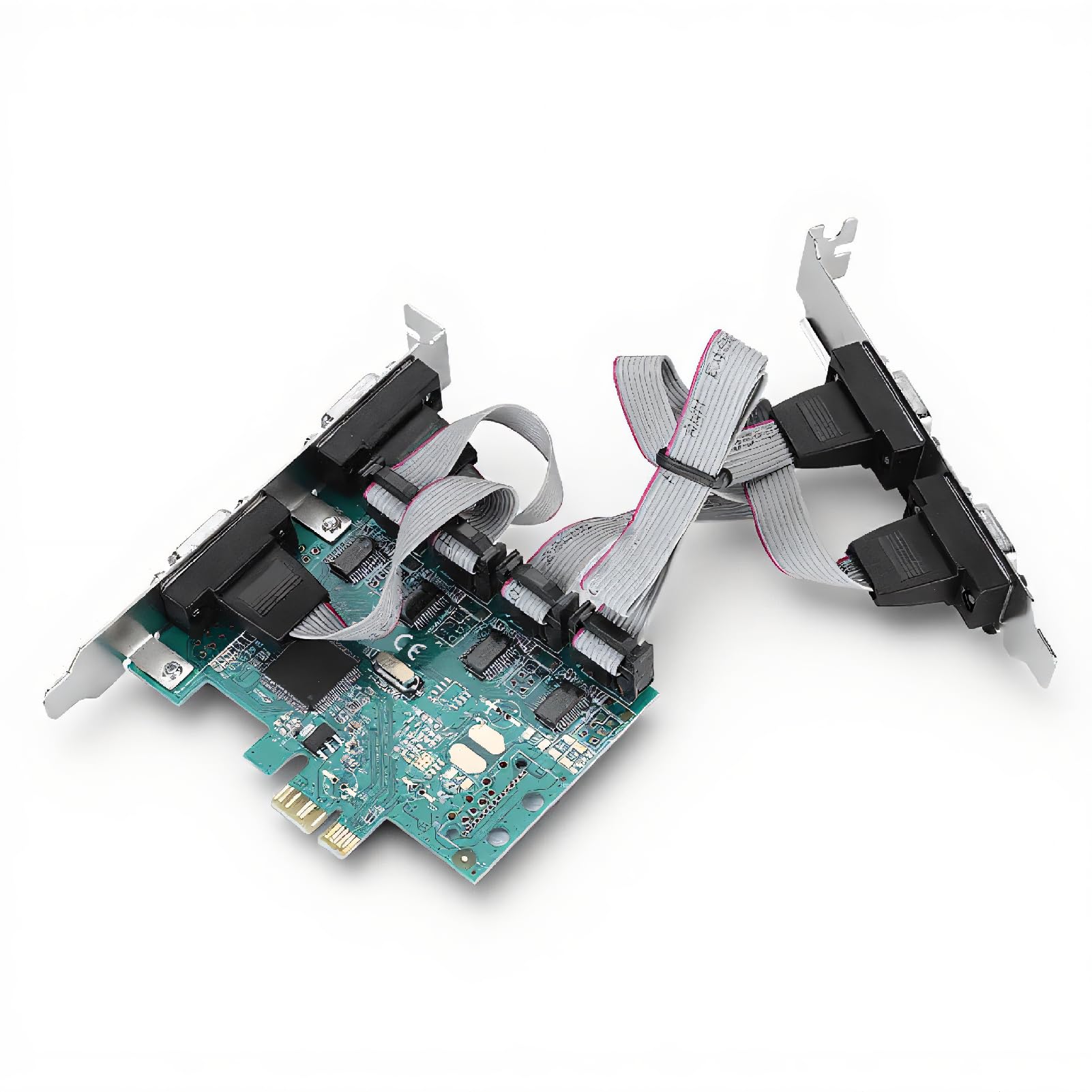 ASHATA 4 Port Native PCI Express RS232 Serial Adapter Card, PCI-E to RS232 4-Port Serial Port Converter PCI Express Controller Adapter Expansion Card for windows7/8/10/LINUX