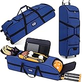 JMIANeodark Large Rolling Catcher Gear Bag, Soft Baseball Bag With Wheels for 4 Bats, Multi-Pockets, Fence Hook, Holds All Softball Baseball Equipment