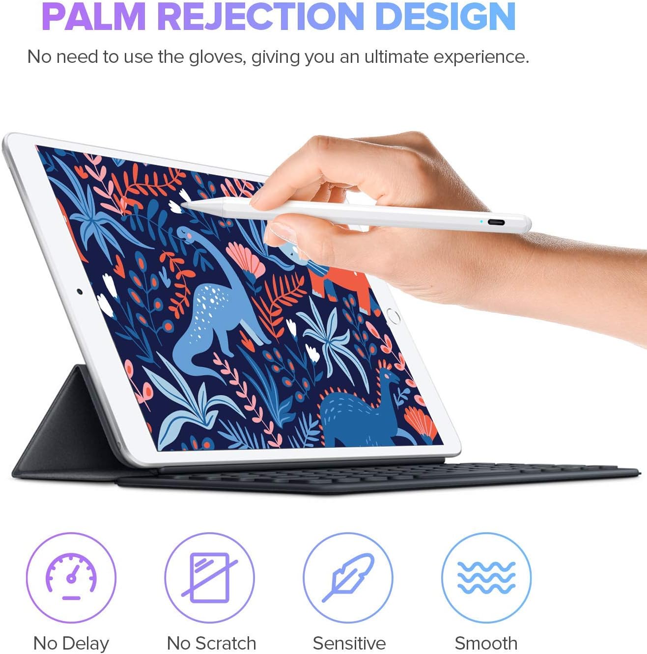 Stylus Pen for iPad with Palm Rejection, Active Pencil Compatible with (2018-2020) Apple iPad Pro (11/12.9 Inch),iPad 6th/7th Gen,iPad Mini 5th Gen,iPad Air 3rd Gen for Precise Writing/Drawing: Computers & Accessories