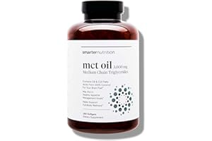 SMARTERNUTRITION Smarter Nutrition Coconut MCT Oil Capsules C8 & C10 3000 mg - Ketogenic Fuel for Brain & Body, 100% Cold-Pressed Coconut Oil - Energy for Keto - Gluten-Free, Non-GMO - 180 Count - 60-Day Supply