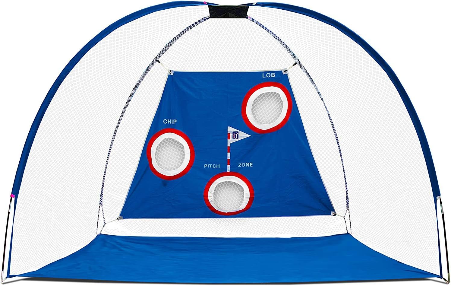 PGA Tour Pro Size Driving Net with Carry Bag - Height 214cm/7ft - Width 305cm/10ft - Depth 153cm/5ft, Blue