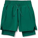 Amazon Essentials Boys' Active Performance Stretch Woven Athletic Training Shorts with Liner