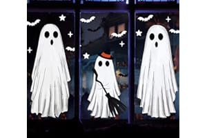 BCUEIDO Large Halloween Window Clings Ghosts Silhouette for Glass Window Ghosts Window Stickers Decals Decorations