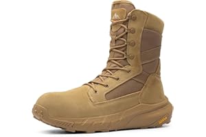 NORTIV 8 Men's Steel Toe Work Boots Lightweight Side Zipper Safety Military Composite Boots for All-Day Comfort Peakforce-Nan