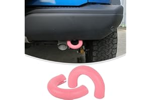 Linskip Tow Hook D Ring Covers Fit for 2021-2024 2025 Ford Bronco Accessories, Rear Bumper Tow Hook Rubber Sleeve Protectors for Bronco Raptor Accessories(Pink)