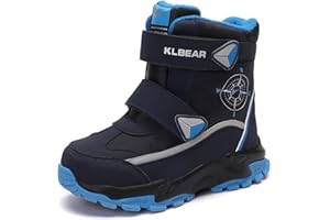 kulebear Boys Girls Wnter Snow Boots Warm Outdoor Hiking Shoes Waterproof Anti-slip Boots