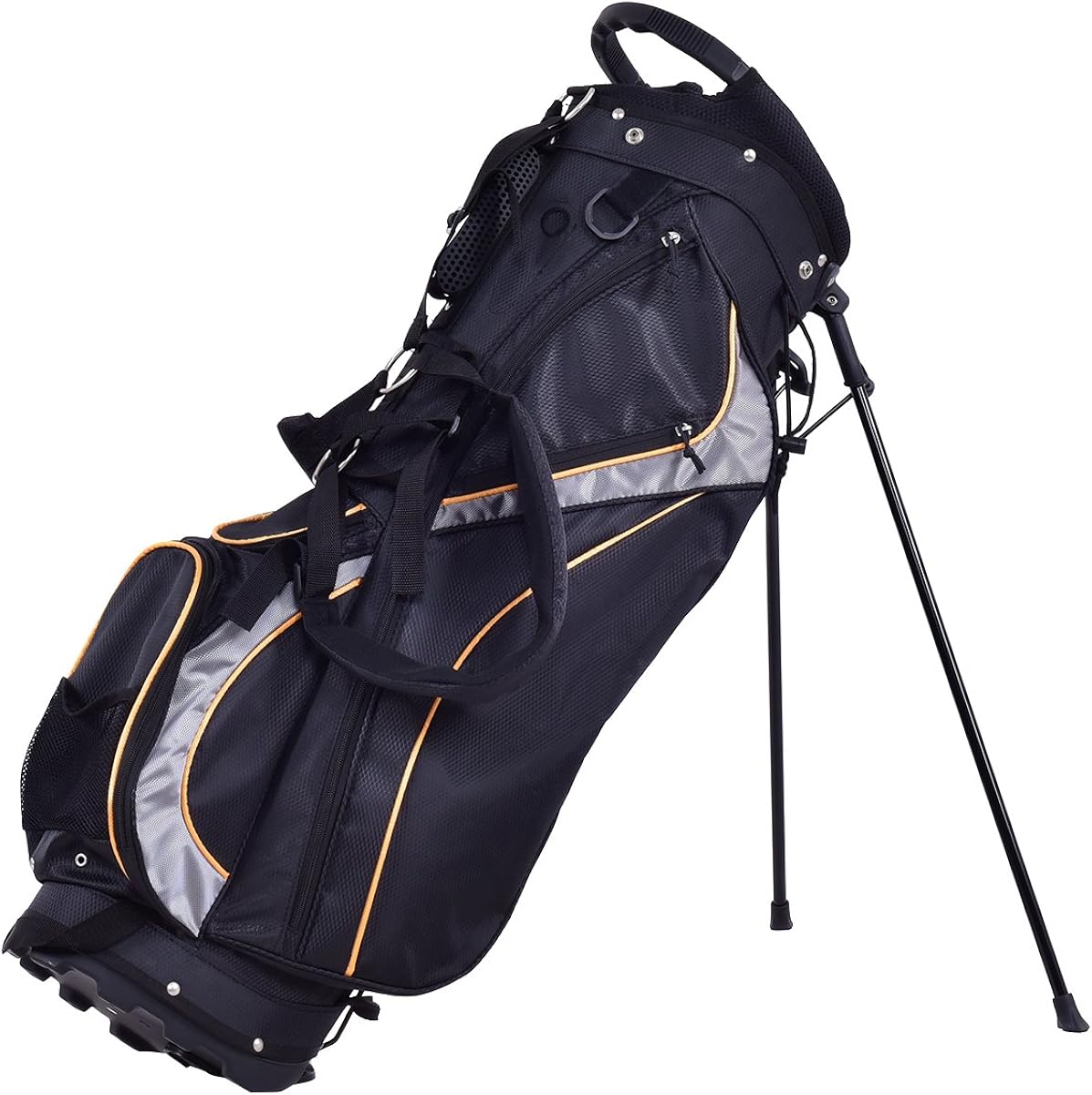 GOPLUS Golf Bag Golf Bag Golf Bag with Kickstand, Black 89.5x28x21cm