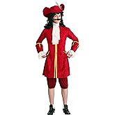 Fun Costumes Adult Plus Size Privateer Pirate, Mens Pirate Captain Attire With A Long Jacket, Cravat, Pants, And Hat