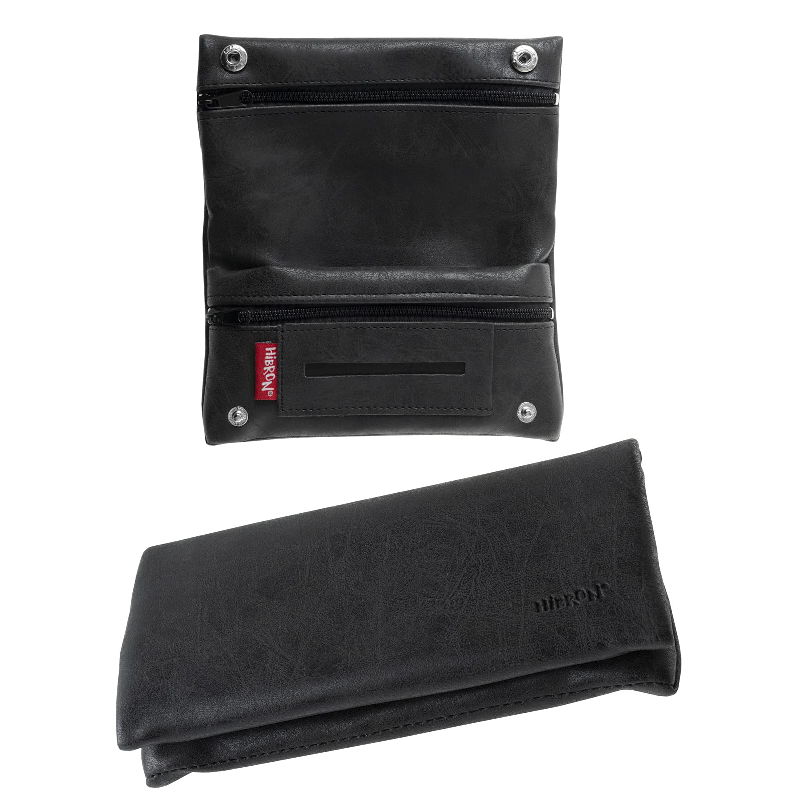 HIBRON Tobacco Bag Leather Rolling Tobacco Pouches 58105 Black