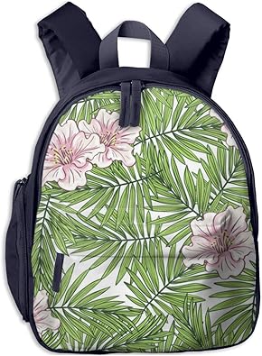 Amazon 子供リュック アロハ ハワイのヤシの葉 花柄 キッズリュックサック キッズデイパック 子供バッグパック 通園バッグ かわいい 男の子 キッズバッグパック 女の子 子供用スクールバッグ プレゼント おしゃれ 遠足 通学 旅行 小学生 可愛い シューズ バッグ