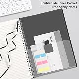 RETTACY A4 Spiral Notebook 300 Pages 100gsm College Ruled PVC Cover Black view 7
