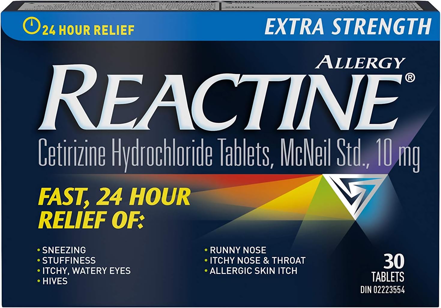 Reactine Extra Strength Antihistamine Tablets 10mg, 24 Hour Relief, Allergy Medicine, 30 Count