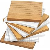 Mr. Pen- Lined Sticky Notes, 3”x3”, 8Pads, 480 Sheets, White & Kraft, Sticky Notes with Lines, Sticky Note, Self-Stick Note Pads, Stocky Notes for Bible Journaling