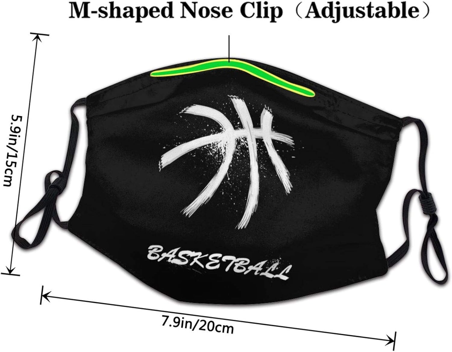 KENT HILL Reusable Face Mask Sports Mouth Masks White Grunge Basketball Protective Shield : Sports & Outdoors