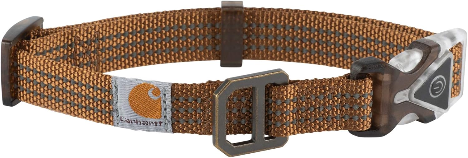 Carhartt Lighted Dog Collar, Premium Collar with Builtin 3 Mode red