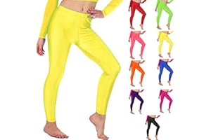 Re Tech UK - Shiny Girls Leggings for Gymnastics/Dance - Kids Leggings - Stretchy Fabric Footless Toddler Athletic Youth