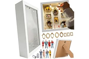 DIY Mini Vintage Museum Silhouette Box – Premium Shadow Box Frame Craft Kit with Golden Frames & Figurines, Handmade Family K
