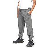 EVERYDAY KIDS Boys Cotton Fleece Sweatpants Joggers with Pockets; Boys Athletic Sweat Pants - Soft and Breathable Cotton Rich