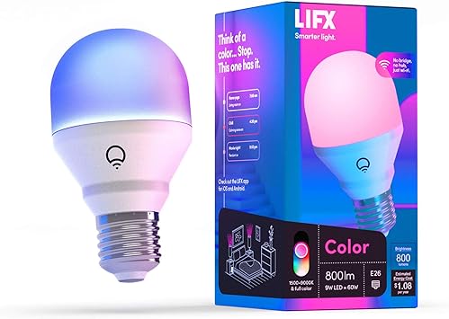 Lifx Color A19 800 Lumens Billions Of Colors And Whites Wi Fi Smart Led Light Bulb No Bridge Required Works With Alexa Hey Google Homekit And Siri Amazon Com Lifx Color A19 800 Lumens Billions Of Colors And Whites Wi Fi Smart Led Light Bulb No Bridge Required Works With Alexa Hey Google Homekit And Siri Amazon Com