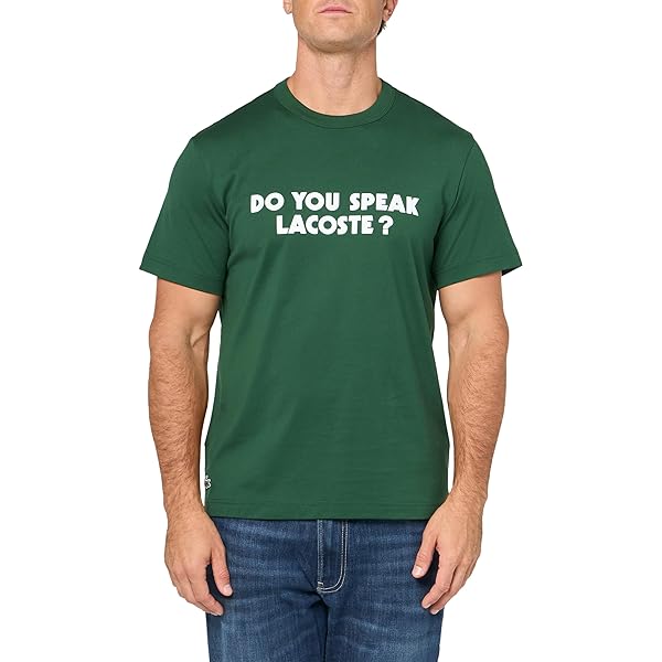 Lacoste Men's Tall Fit Crew Neck Short Sleeve Regular Fit Graphic