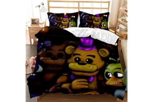 LUCIHZ Kids Five Night's at Freddy's Bedding Duvet Cover Set 3PCS Quilt Cover Ultra Soft Comforter Cover with Pillow Shams, Twin