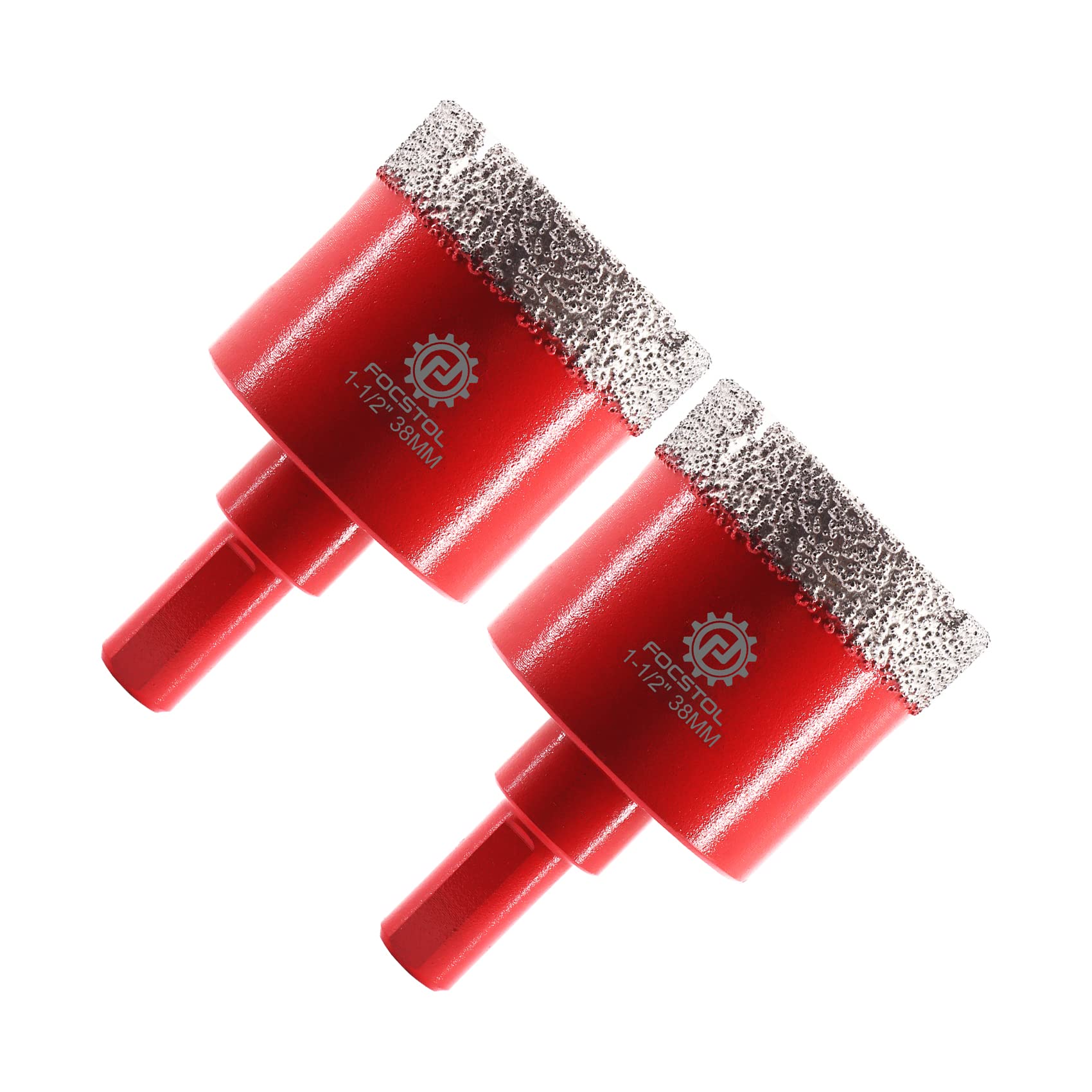 FOCSTOL Diamond Core Drill Bits - 2pcs 38mm Diamond Hole Saw with Triangle Shank for Porcelain Tile Ceramic Granite Marble Quartz — image 1