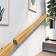 HomeVie 3FT Premium Solid Wood Handrails for Indoor Stairs, Handling Over 500 pounds Safety Wall Mount Handrail Dollar for Stairway, Garden Corridor, Lofts Decking, Kindergarten