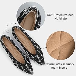 TINGRISE Women's Flats Shoes Pointed Toe Knit