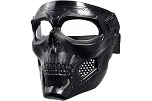 OQUQO Skull Face Mask Full Face, Motorcycle Mask, Airsoft Mask, Tactical Mask, Paintball Mask for Men Women