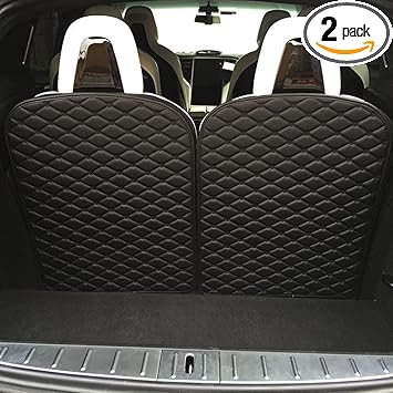 Topfit Car 3rd Row Seat Back Protector Mat For Tesla Model X 6 Seat And 7 Seat 2 Pieces Black
