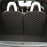 Topfit Model X Trunk Mat Car 3rd Row Seat Back Protector Mat For Tesla Model X 6 seat and 7 seat (2 Pieces, Black)