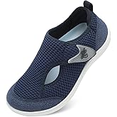 LeIsfIt Womens Wide Diabetic Shoes Adjustable Barefoot Walking Shoes Breathable Zero Drop Sneakers for Wide Width Arthritis Edema Feet