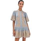 Sea Women's Alexandra Embroidered Bubble Sleeve Tunic Dress