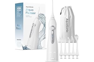 AquaSonic Aqua Flosser - Cordless Rechargeable Water Flosser for Teeth - Waterproof, Portable Oral Irrigator for Dental Clean