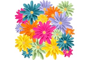 MotiMind 18 Pcs Paper Flowers Decorations for Wall DIY Flower Bulletin Board 3D Fiesta Paper Floral Backdrop Decoration for Photo Backdrop Classroom Back to School Party(Multicolor)