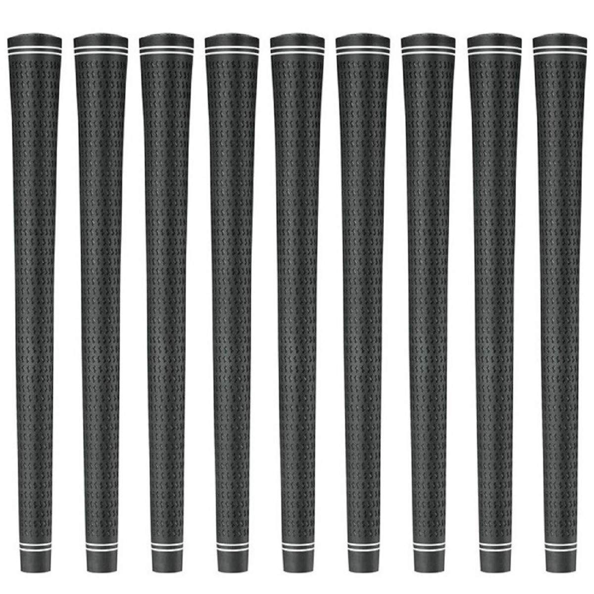 Karma Revolution Black Midsize Golf Grips for Men (9 Pack), 1/32" Oversized