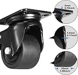 W B D WEIBIDA 3-Inch Heavy Duty Plate Swivel Caster Set of 4 with Brake view 7