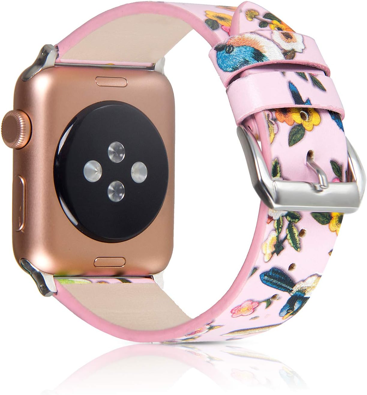 Pantheon Compatible with Apple Watch Band 42mm 44mm for Women - Floral Leather Compatible iWatch Bands / Strap for Series SE 6 5 4 3 2 1