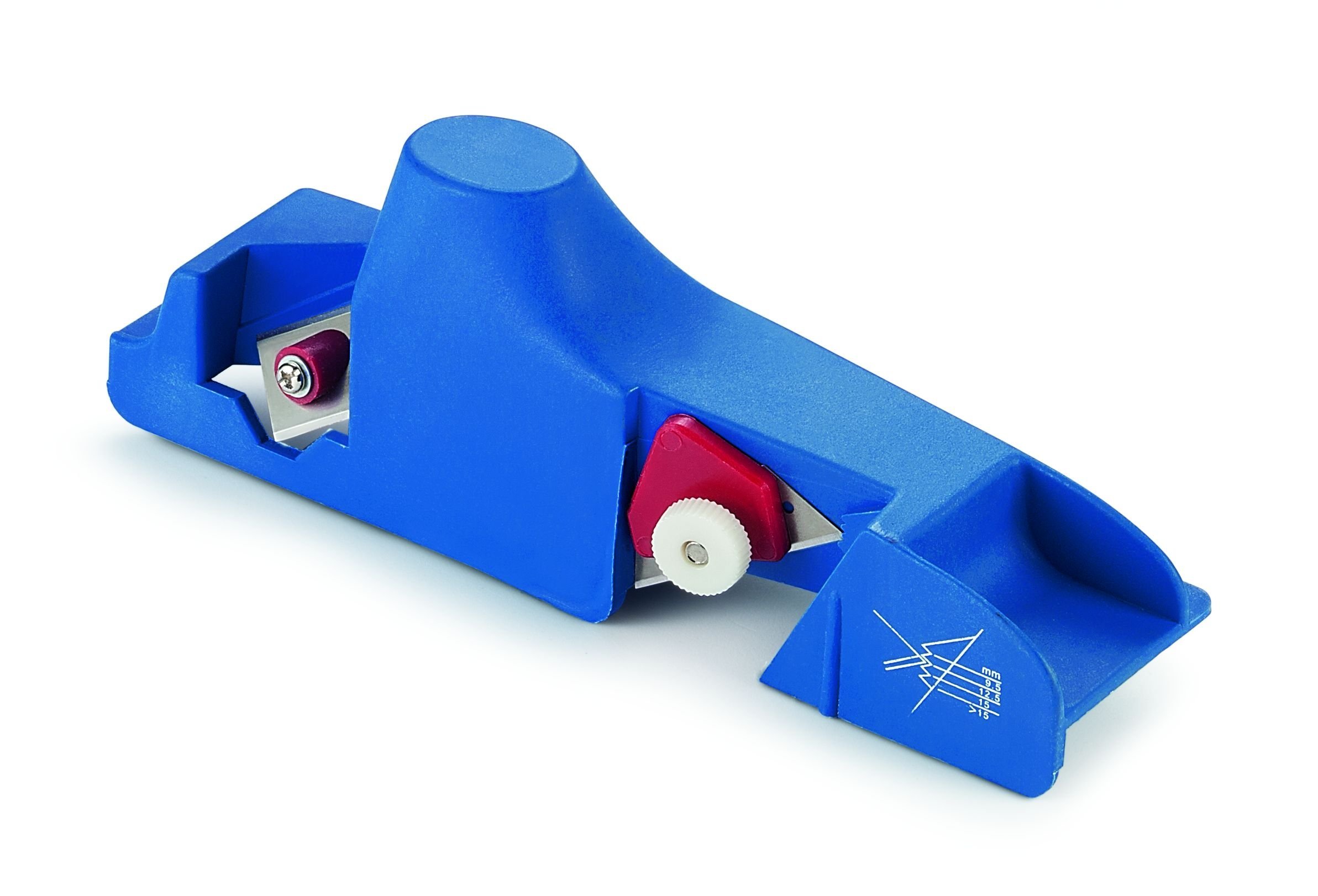 Ausonia - Angle Planer in PVC with Depth Regulator and Two Cutting Blades 24 cm for chamfering The Edges of plasterboard