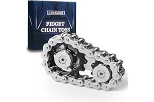 CHESLICR Fidget Toys for Adults Metal Fidget Bike Chain Assemble Fidgets Spinners Toy for Teens Cool Gadgets Desk Office Gift Anxiety Relief Items Stress Tool Sensory Stim Toy for Autism ADHD- Black