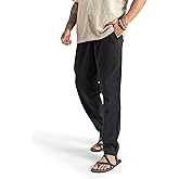 The Veshti Company Men’s Cotton Beach Pants – Lightweight Casual Travel, Yoga, Summer – Drawstring Trousers